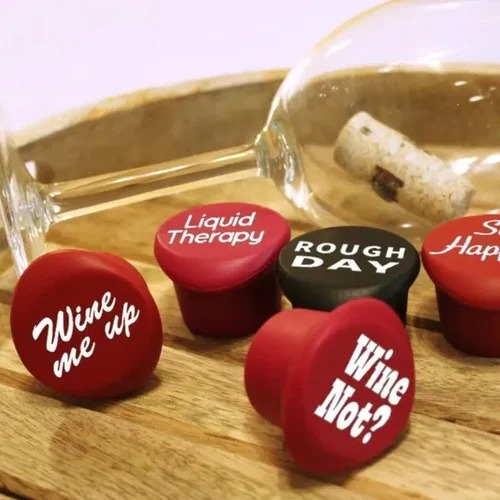 Set of 5 Funny Silicone Wine Bottle Stopper