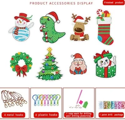 🎁Christmas DIY Diamond Painting Keychain🎄