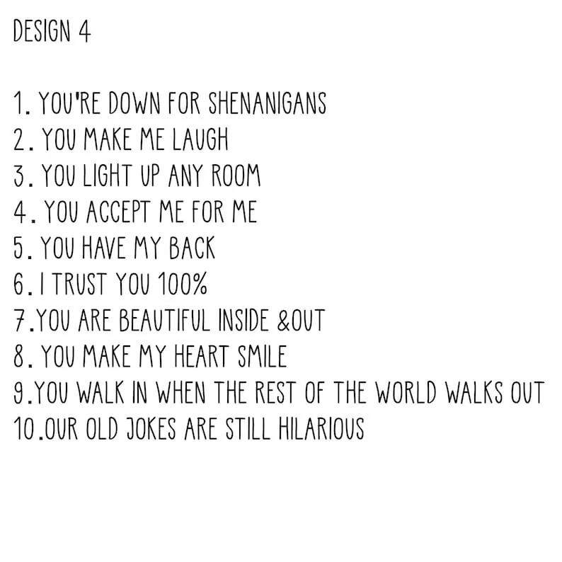 🎁Wooden Gift-10 Reasons Why You Are My Bestie Jute Bag With Hearts🧡