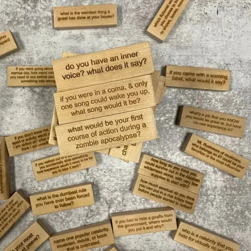 😆Ice Breaker Questions Tumbling Tower Game (54Pcs)