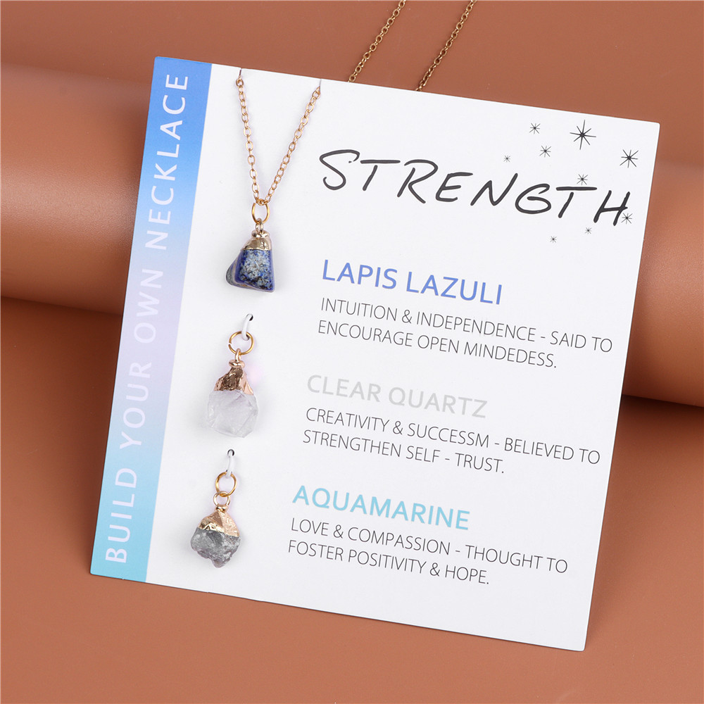 Raw Crystal Healing Gemstone Necklace 3pcs