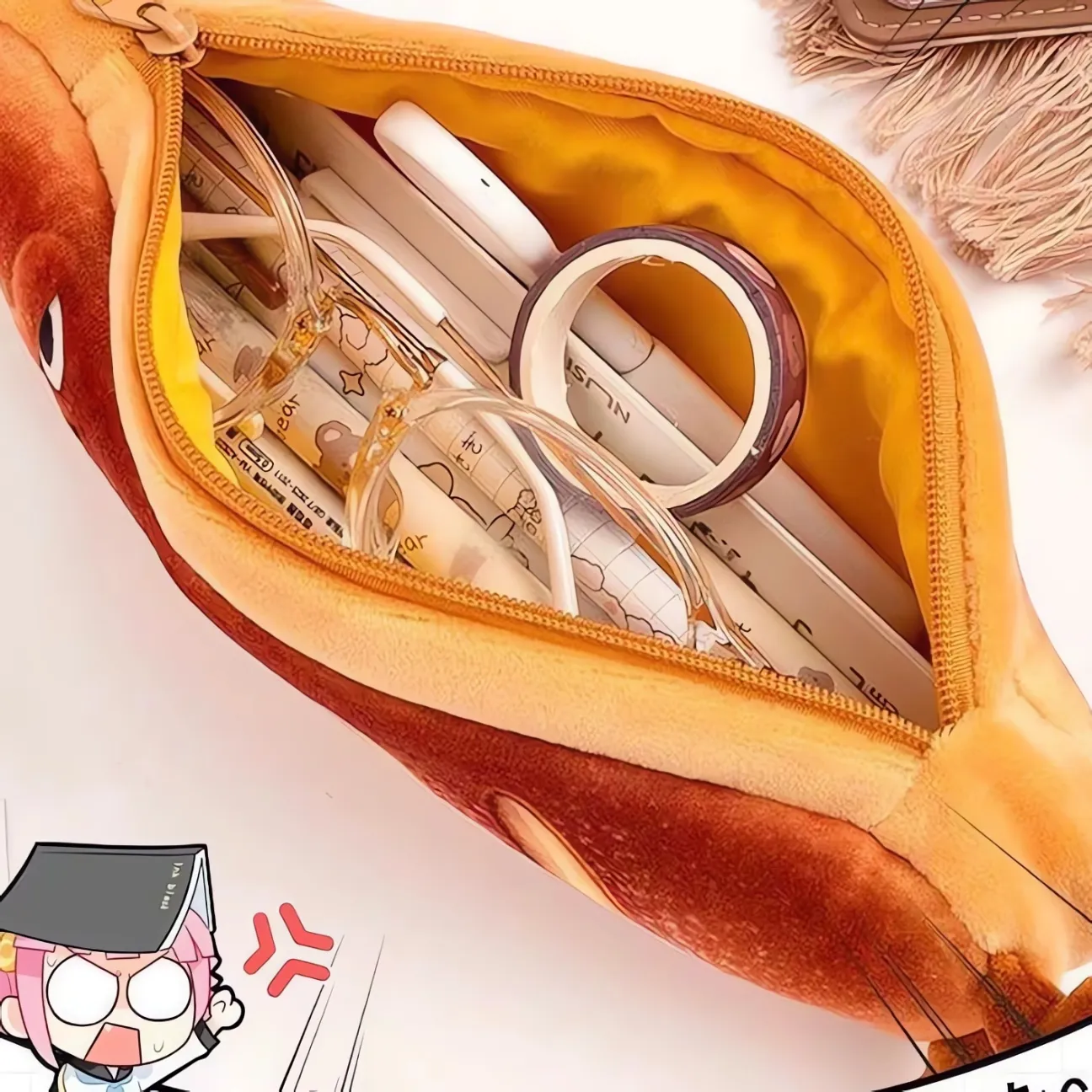 🏫Cute Back to School Gifts❤️-Large Capacity 3D Embosses Food Pen Pouch✨