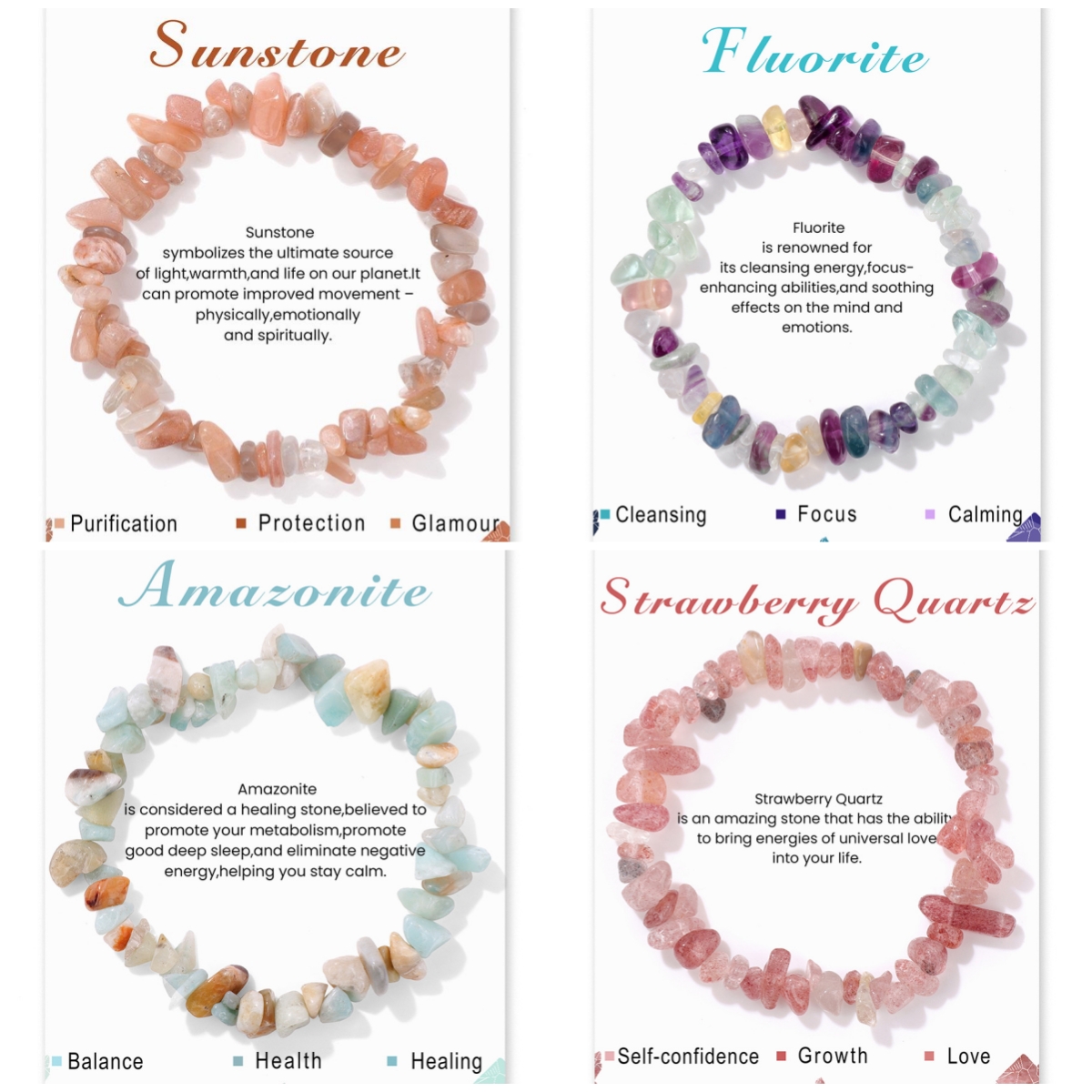 Irregular natural gemstone encouragement bracelet