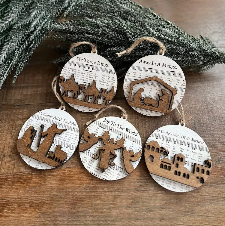 🎶Music Sheet Nativity Ornament🎄
