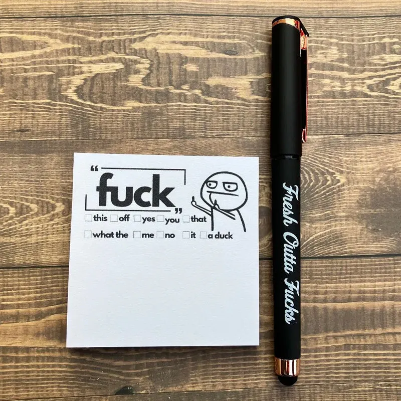 🎁💝2023 CHRISTMAS GIFT - Fresh Outta Fucks Pad and Pen