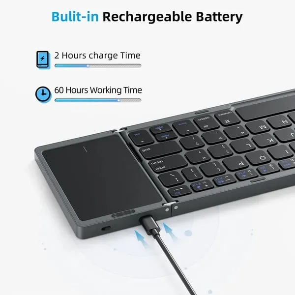 Foldable Bluetooth Keyboard With Touchpad