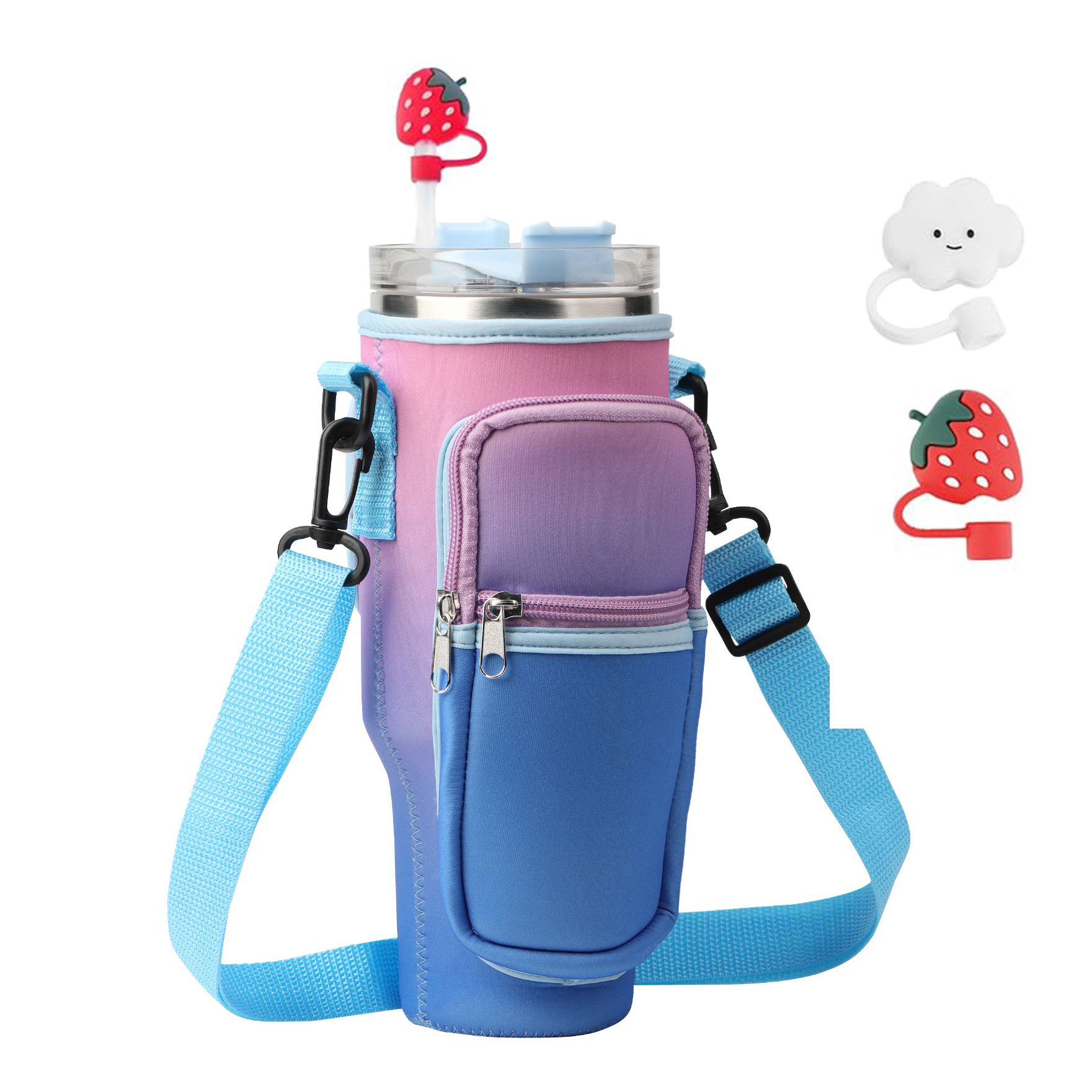  Stanley Water Bottle Carrier Bag With 2 Straw Covers 