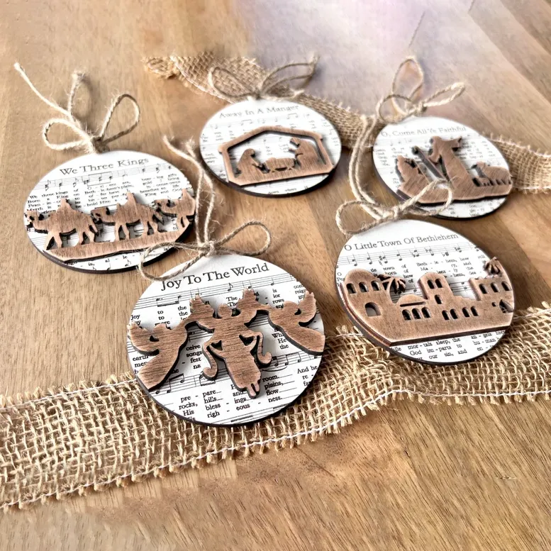 🎶Music Sheet Nativity Ornament🎄