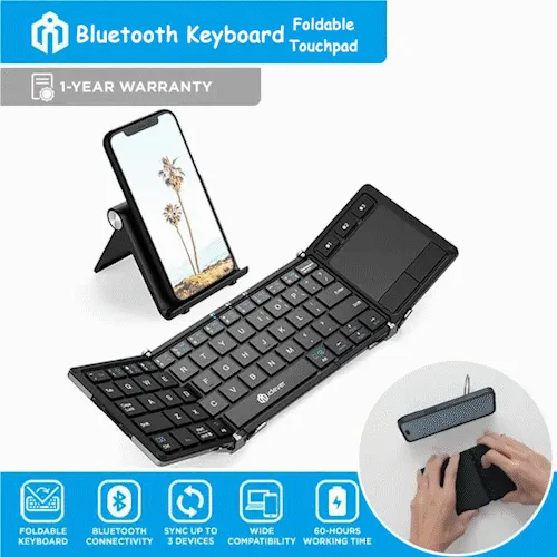 Foldable Bluetooth Keyboard With Touchpad