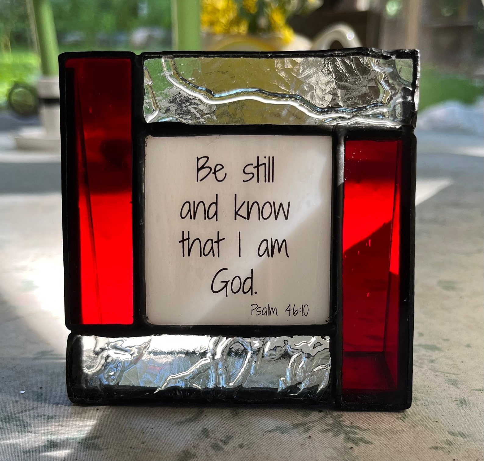 Encouraging Stained Glass Frame Suncatchers