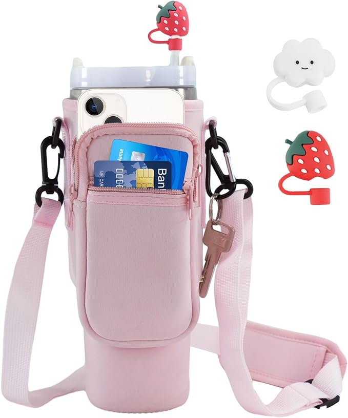  Stanley Water Bottle Carrier Bag With 2 Straw Covers 