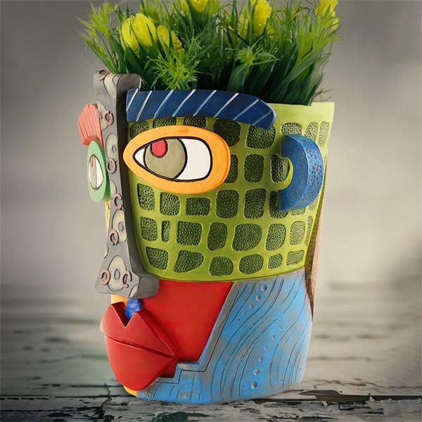 💐Handmade Brutalist Abstract Beauty Face Flower Pot