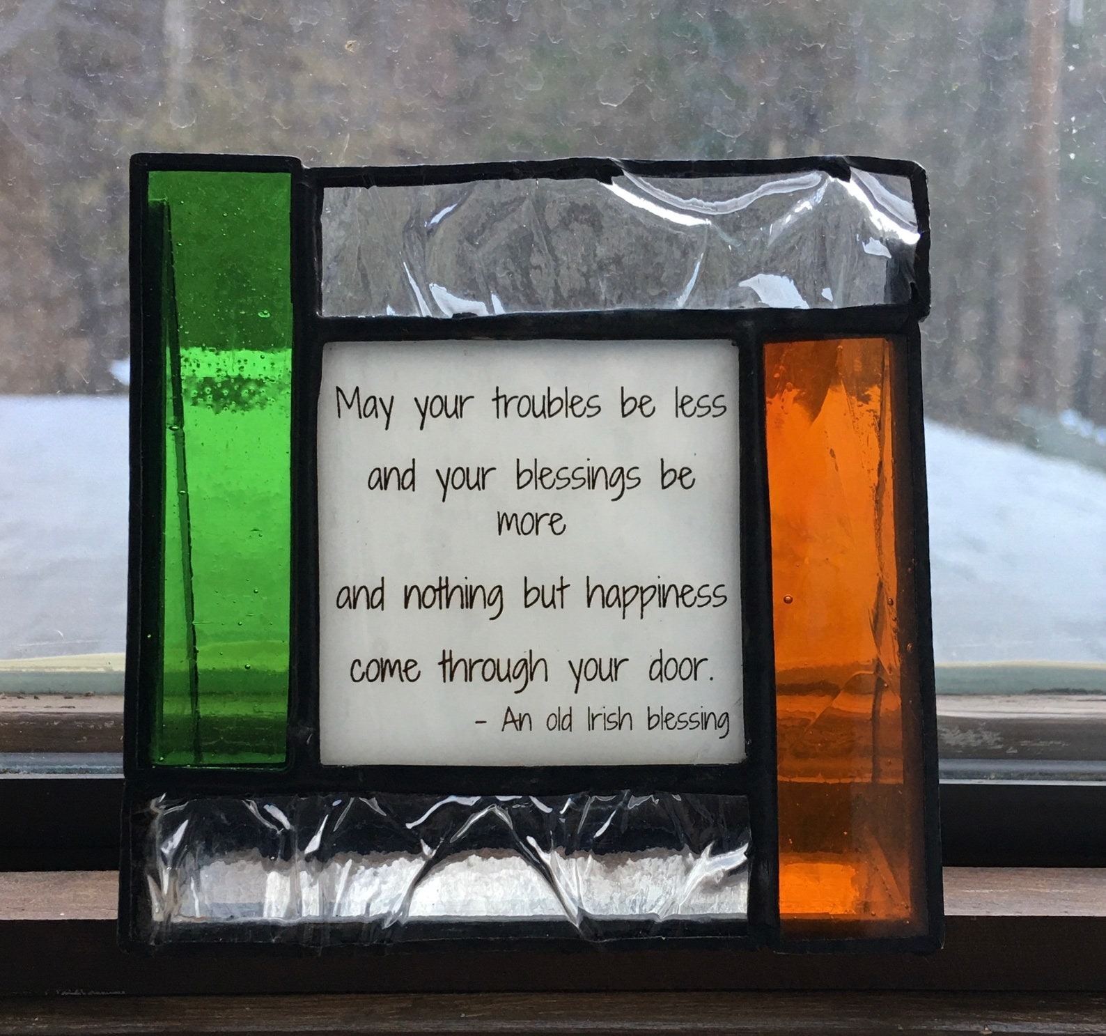 Encouraging Stained Glass Frame Suncatchers
