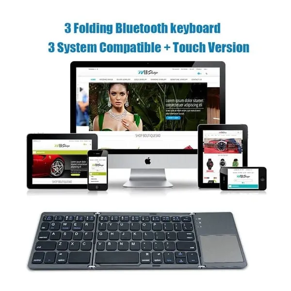 Foldable Bluetooth Keyboard With Touchpad