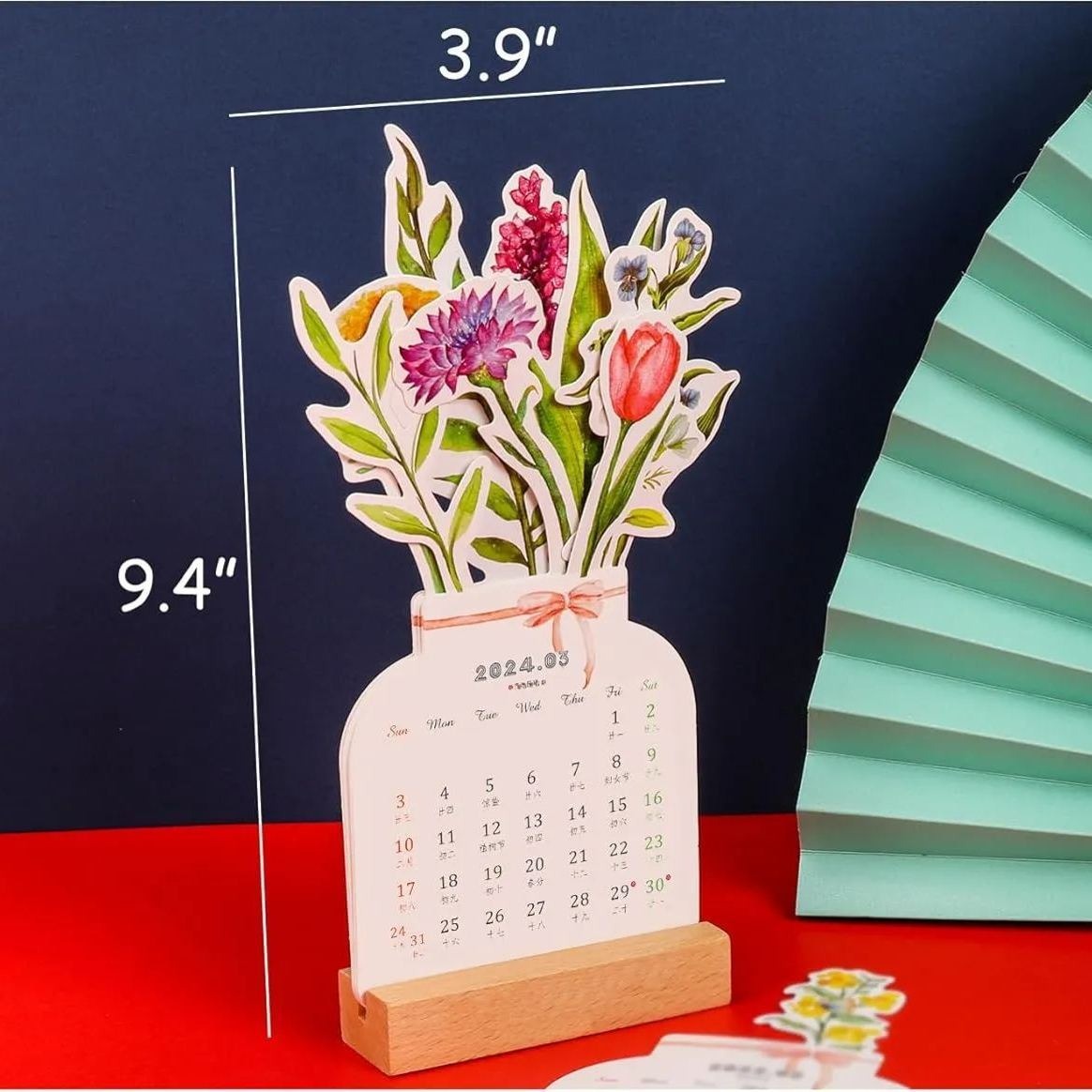 2024 Bloomy Flowers Desk Calendar