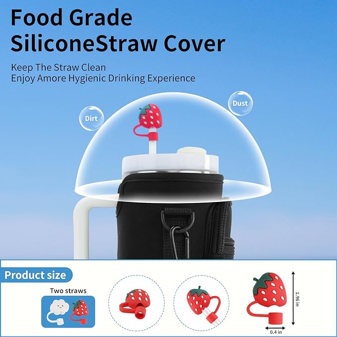  Stanley Water Bottle Carrier Bag With 2 Straw Covers 