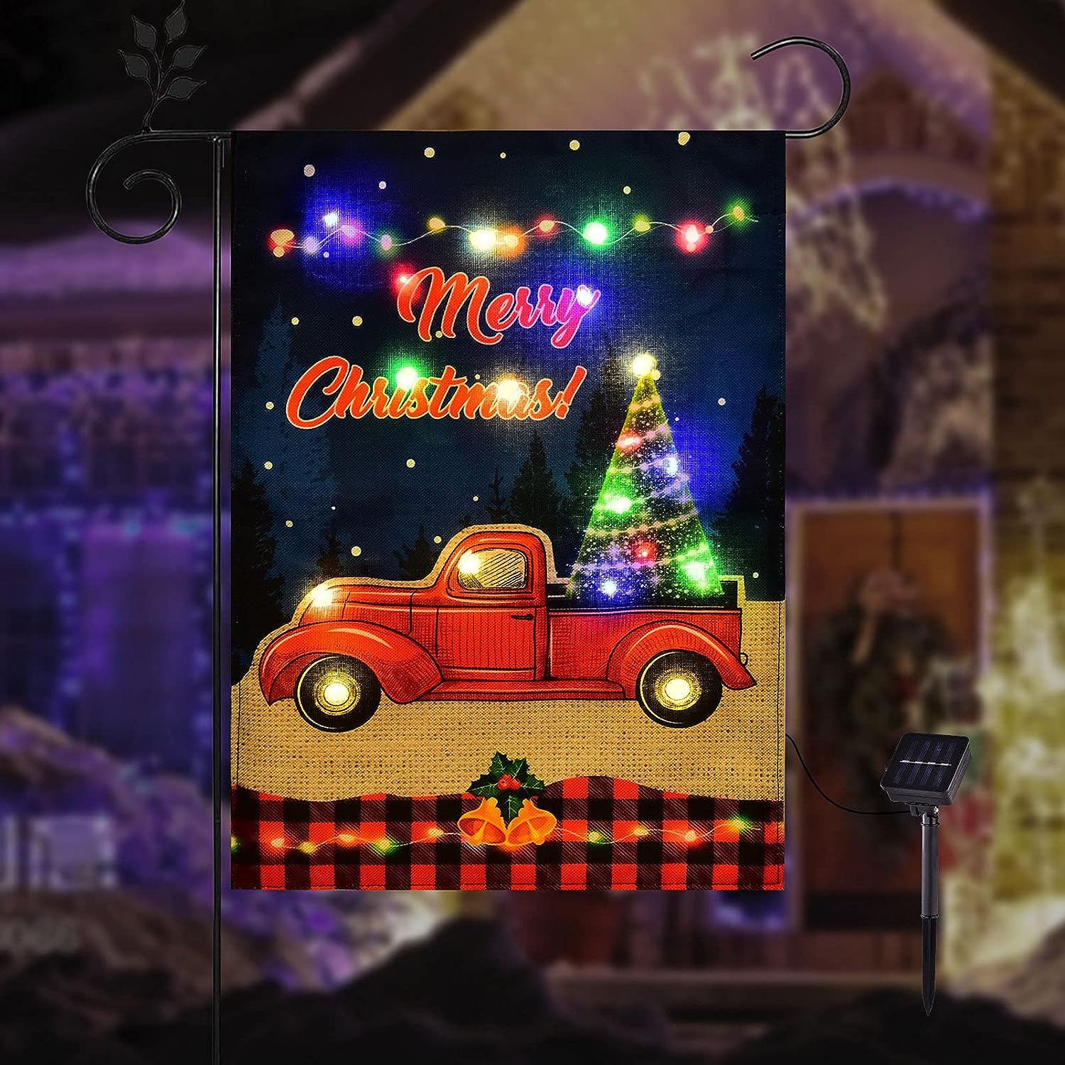 ⛄Christmas LED Garden Flag