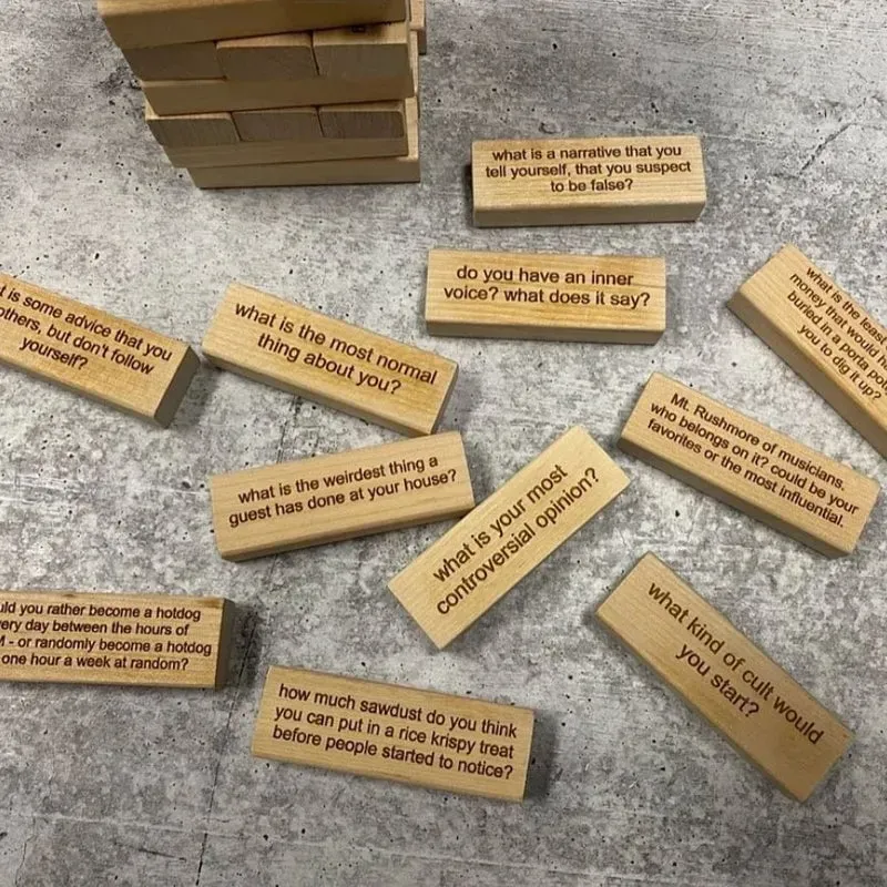 😆Ice Breaking Question Tumbling Tower Game – A Must Have for Parties (54Pcs)