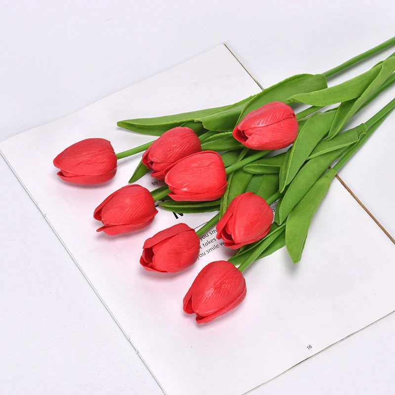 Outdoor Artificial Tulip Flowers - 1 Bundle Of 7 PCS
