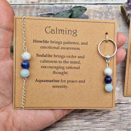 💖Emotional Support Gemstone Bracelet & Keychain