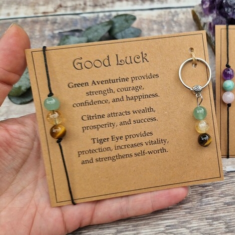 💖Emotional Support Gemstone Bracelet & Keychain