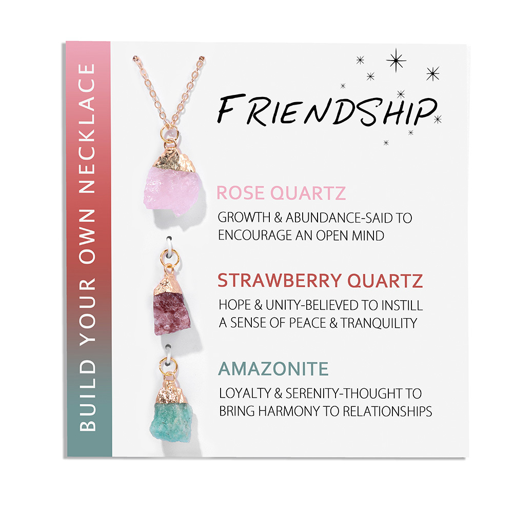 Raw Crystal Healing Gemstone Necklace 3pcs