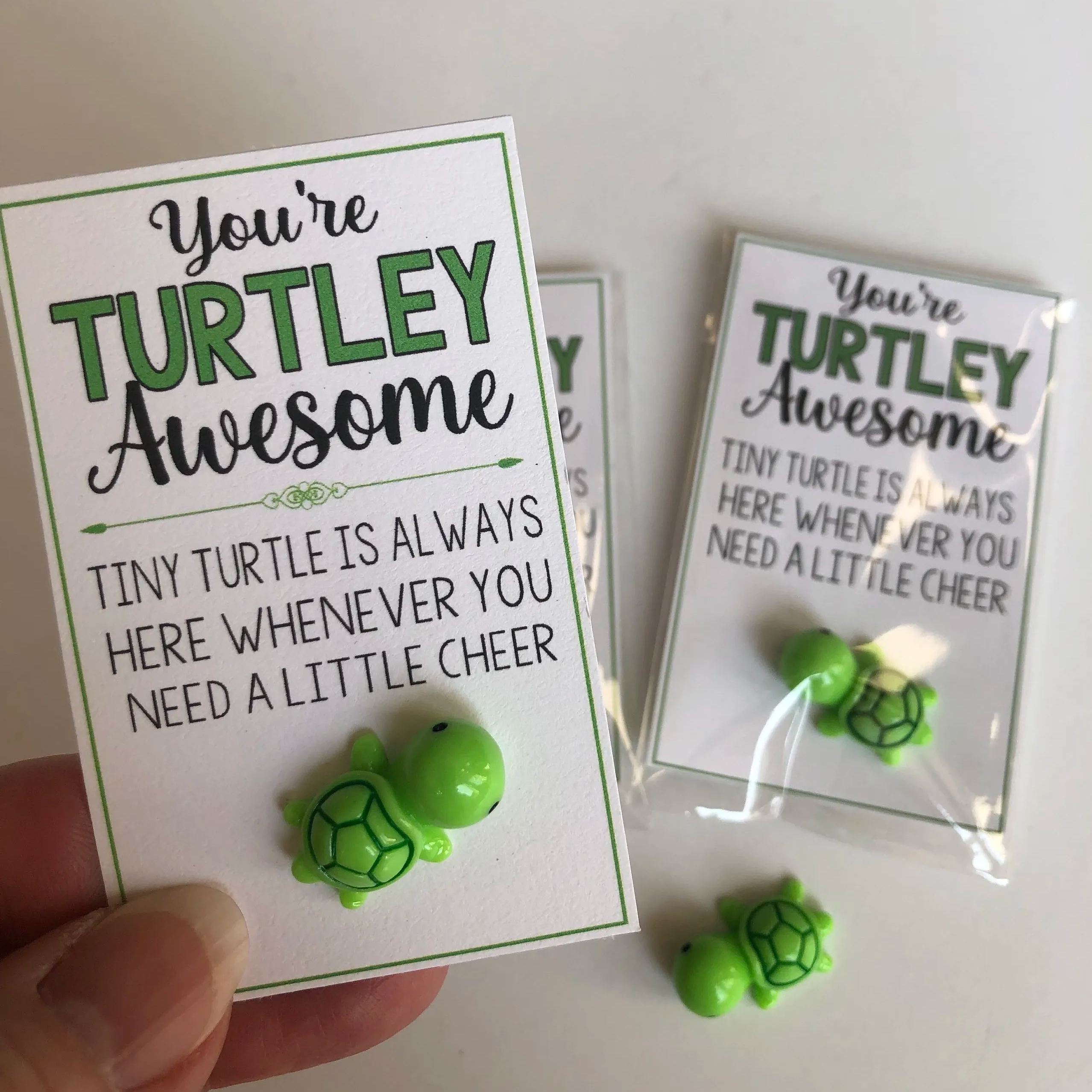 You're TURTLEY AWESOME - Tiny Turtle good luck charm