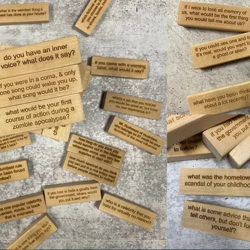 😆Ice Breaking Question Tumbling Tower Game – A Must Have for Parties (54Pcs)