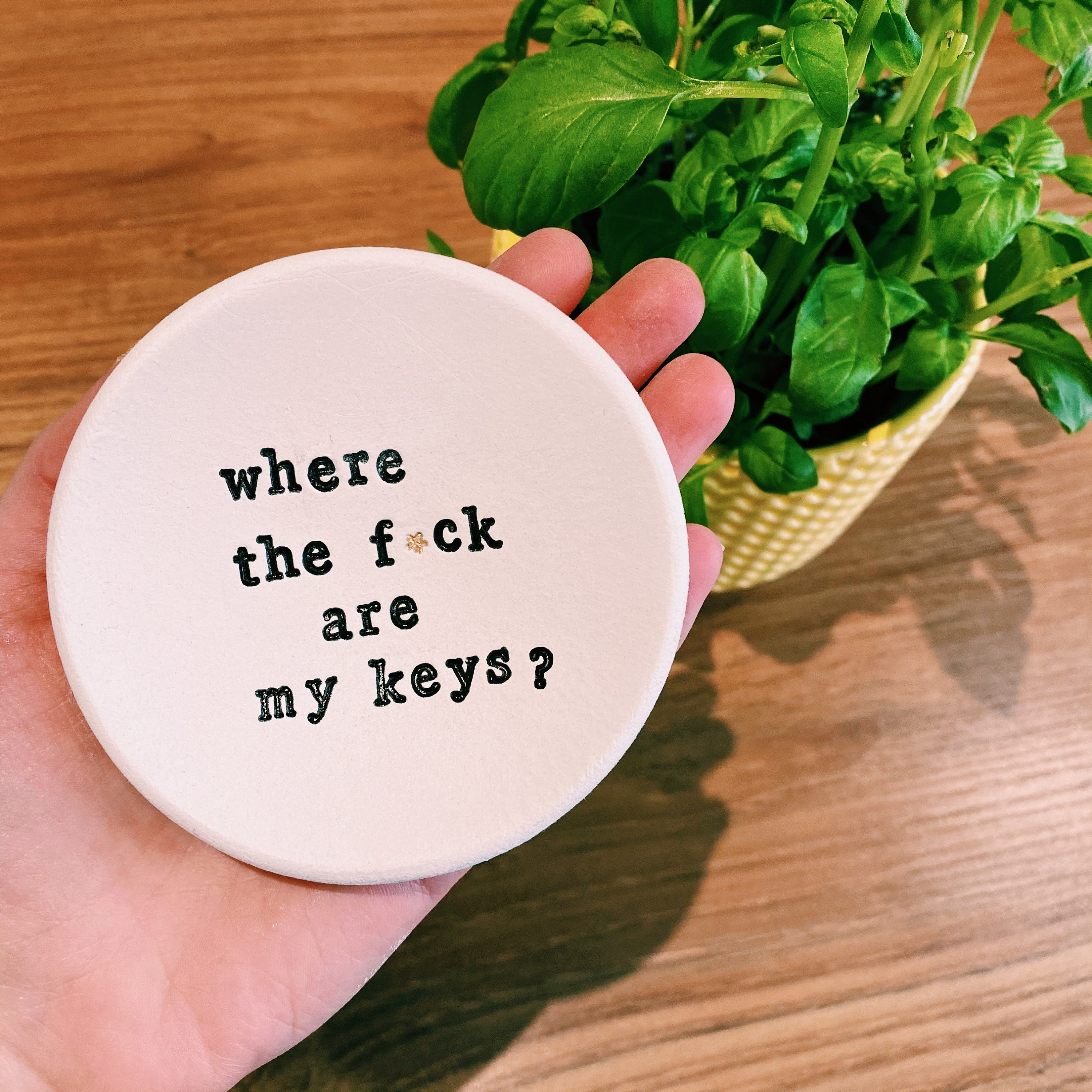 Handmade funny key holder tray