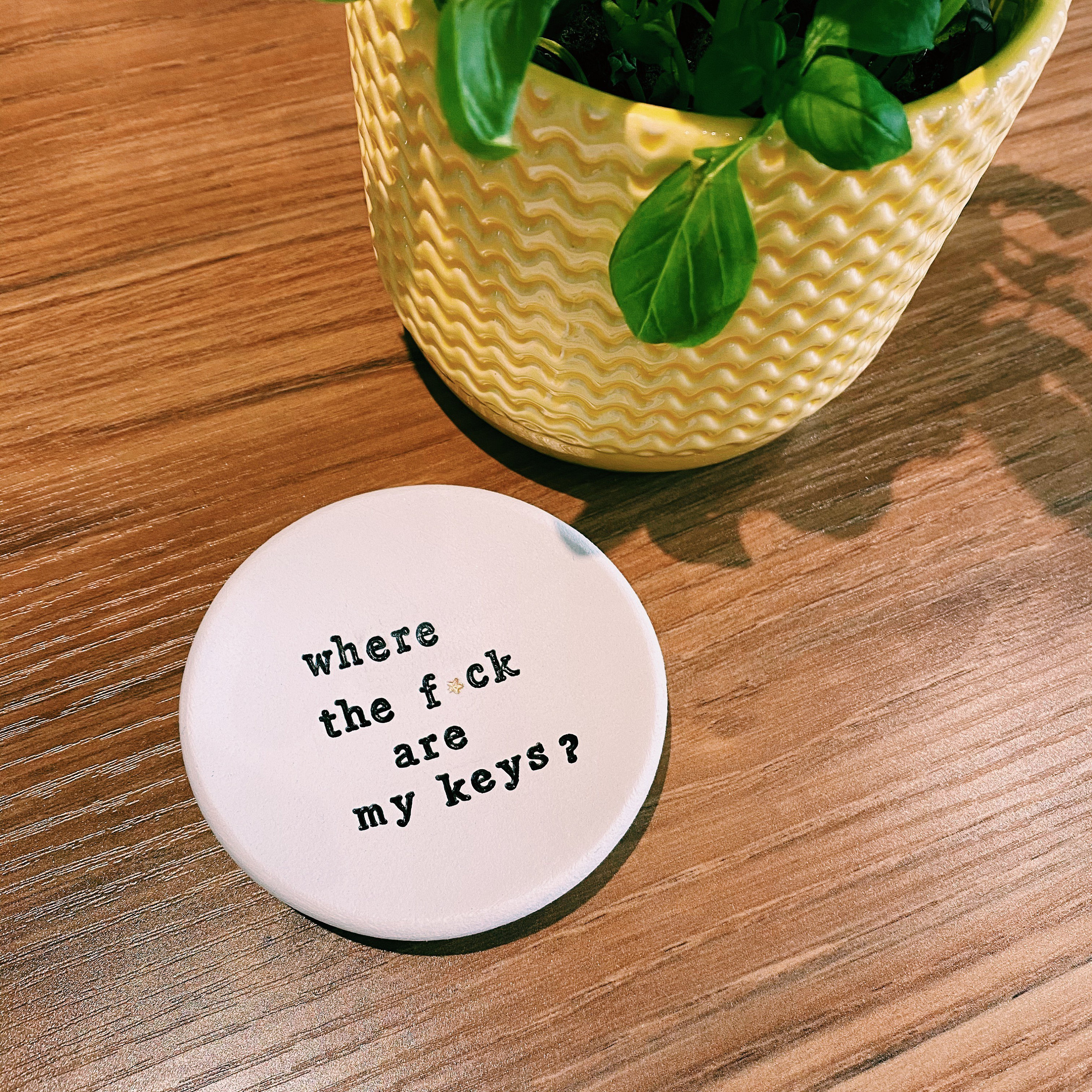 Handmade funny key holder tray