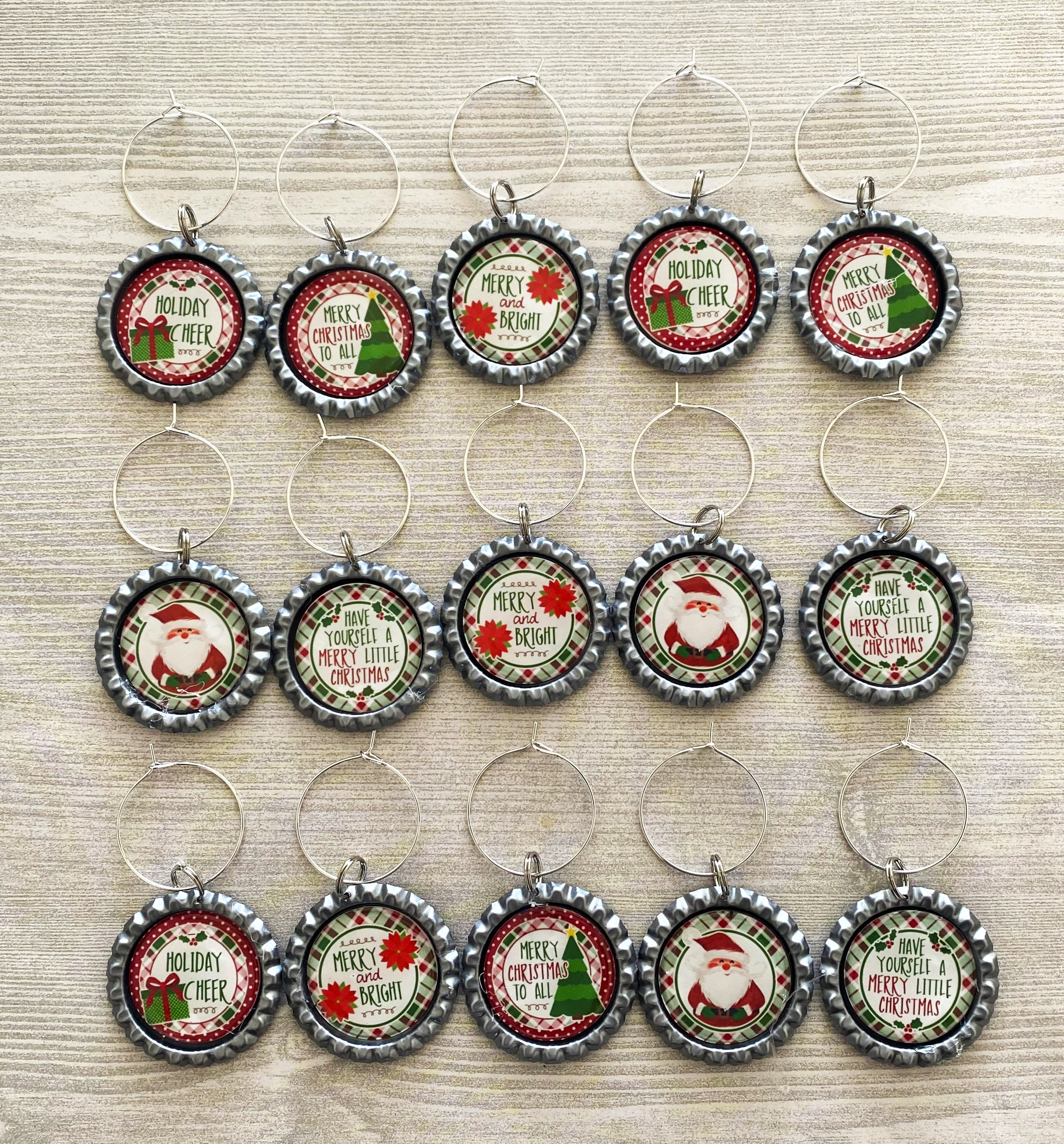 🍷Christmas Wine Bottle Cap Decoration(15Pcs)🎄