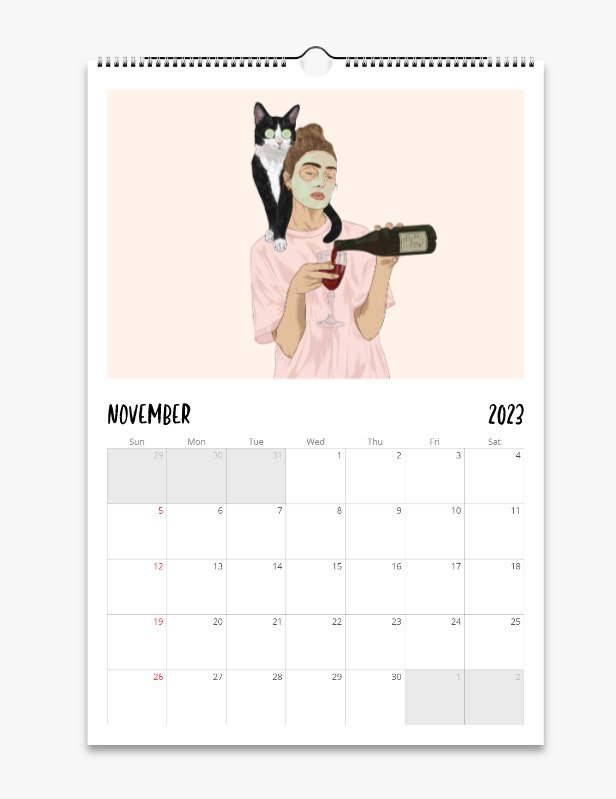 Cat Wall Calendar 2024