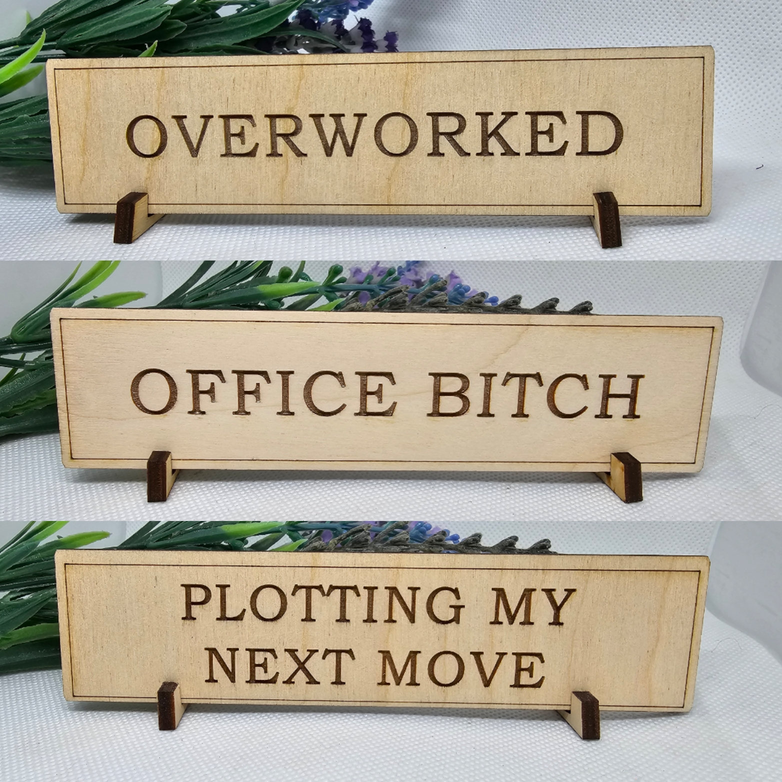 Wooden Desk Sign