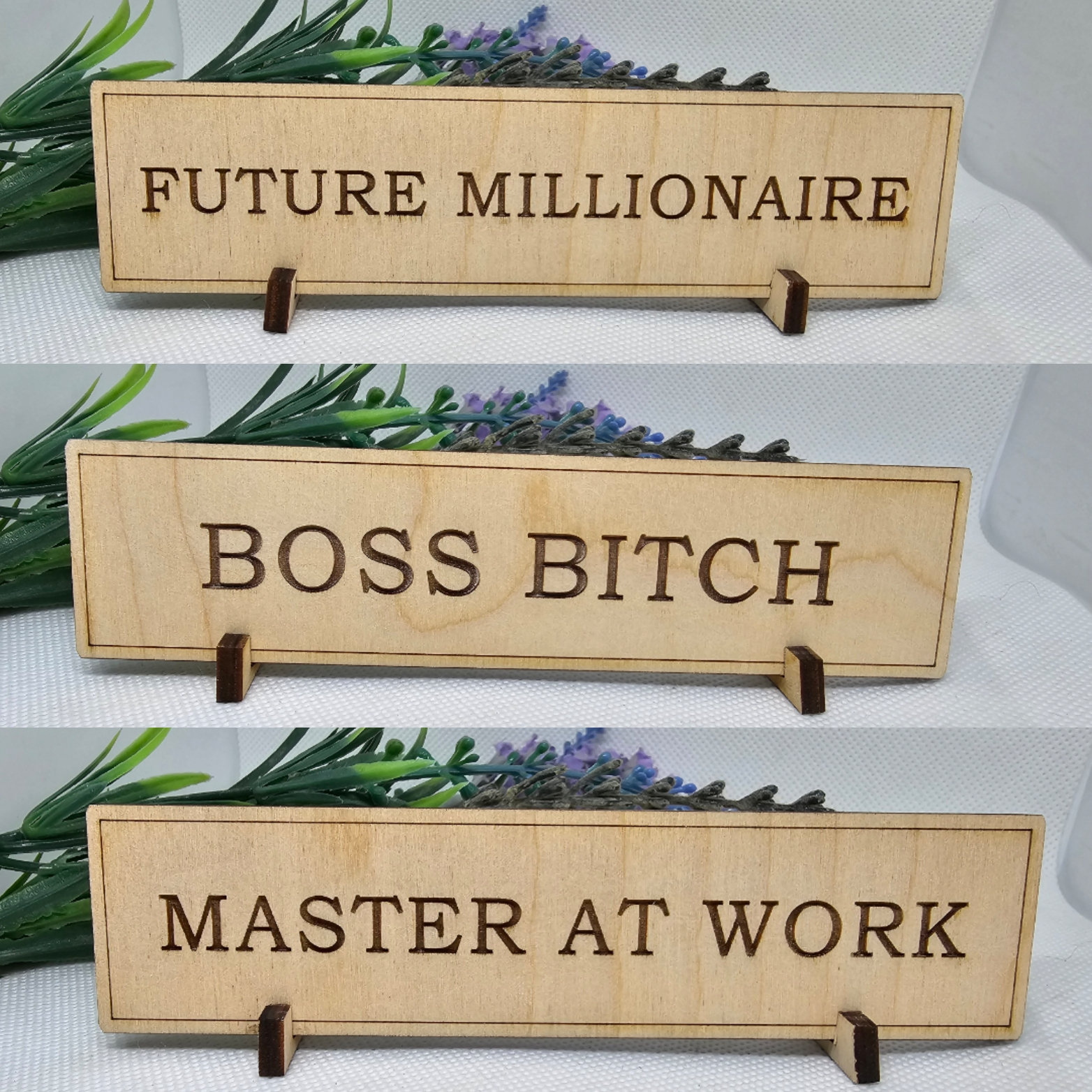 Wooden Desk Sign
