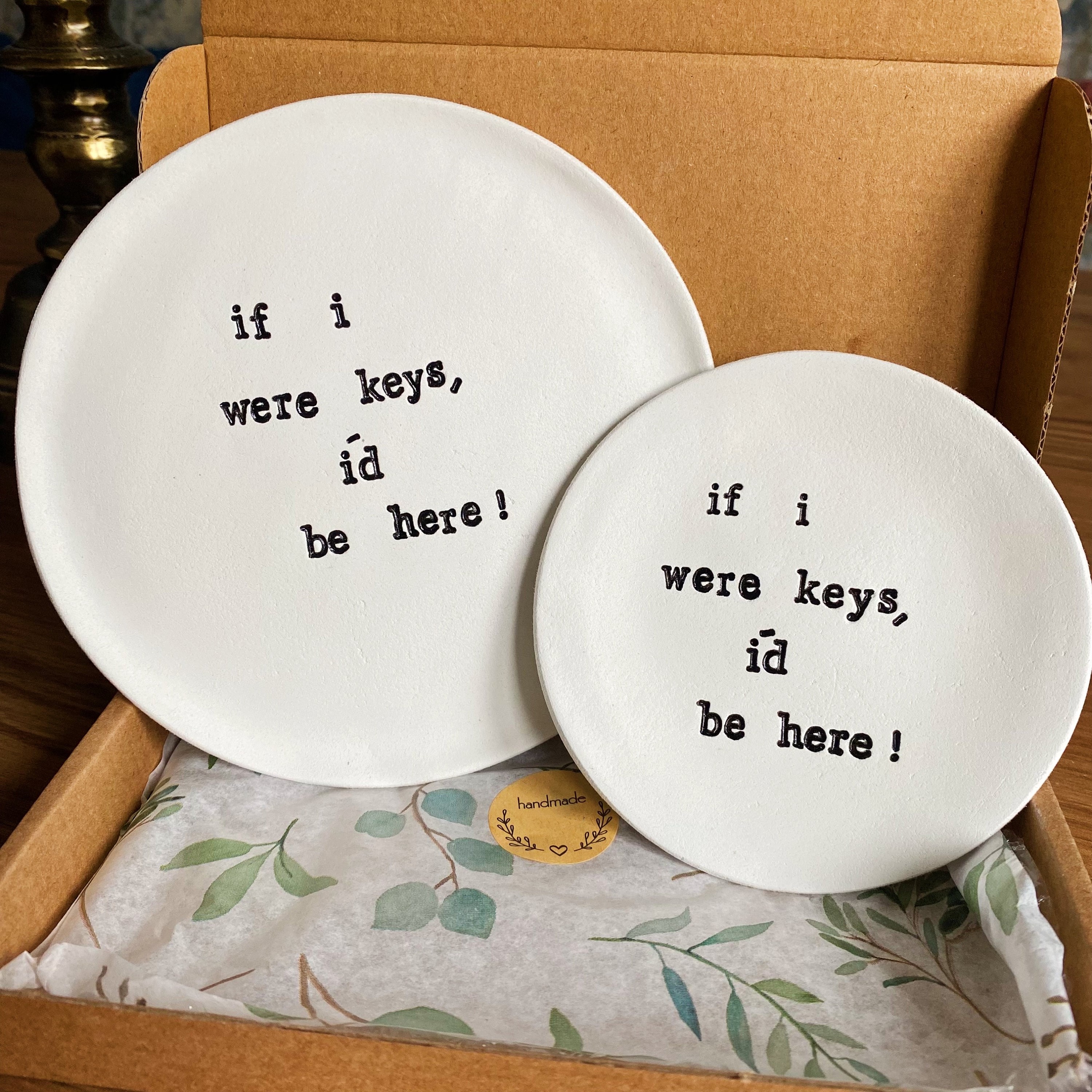 Handmade funny key holder tray