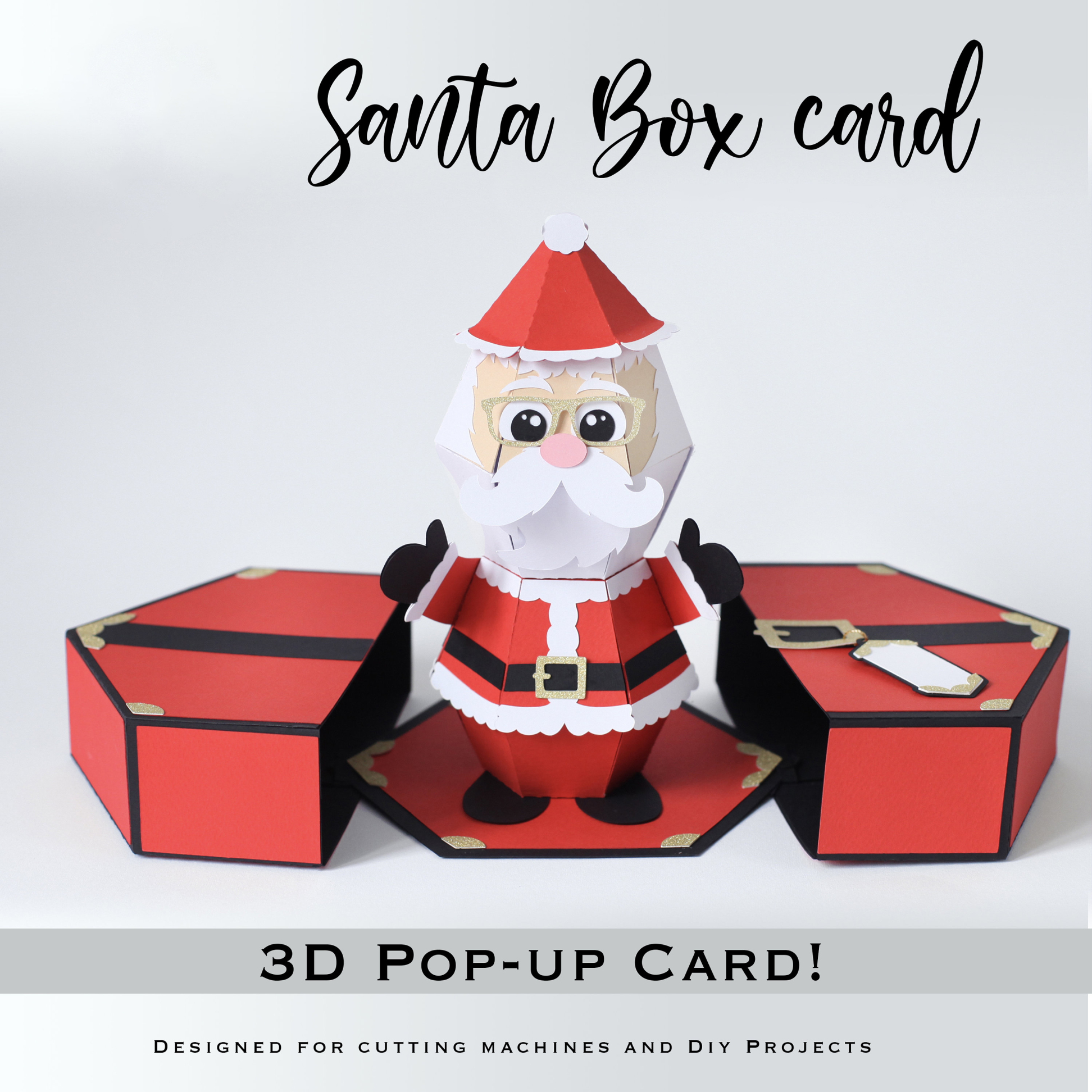 🎅3D SANTA POP-UP BOX GREETING CARD