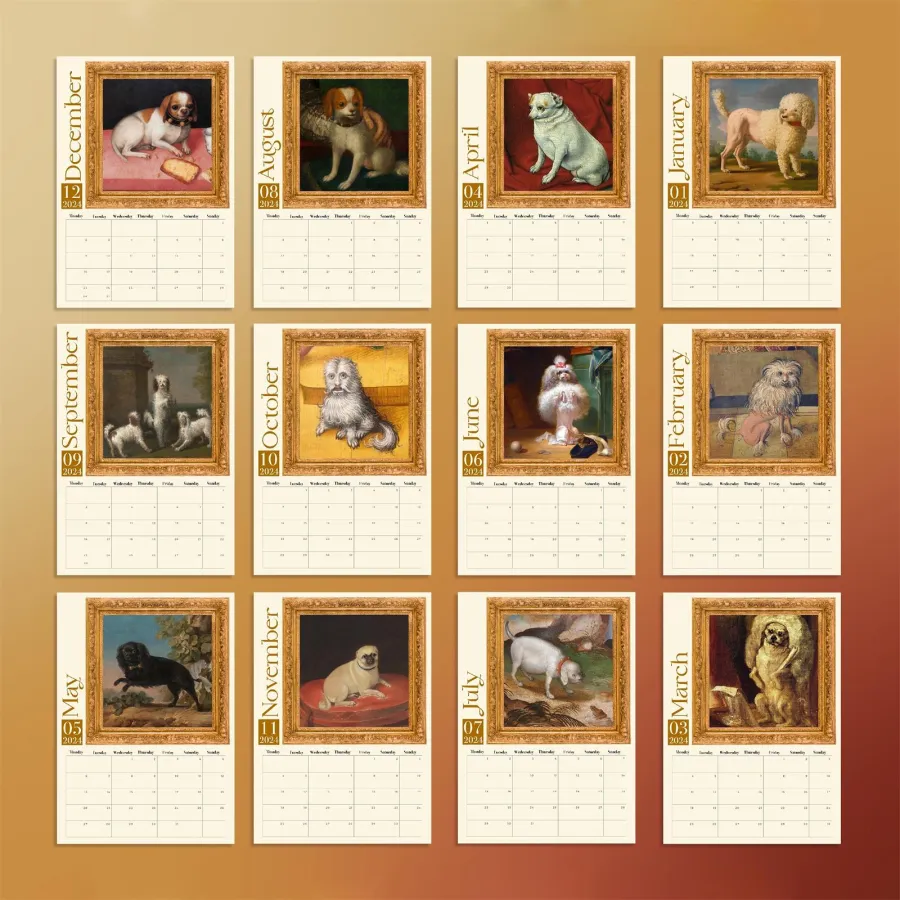 🐶Weird Medieval Dog Calendar 2024📅