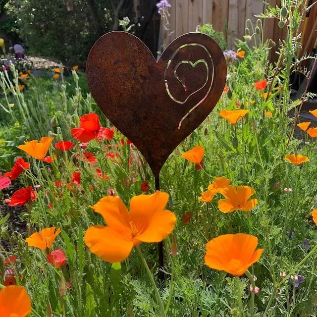 A Rusted Heart in the Garden