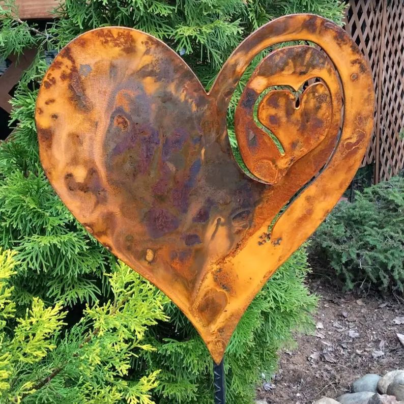 A Rusted Heart in the Garden