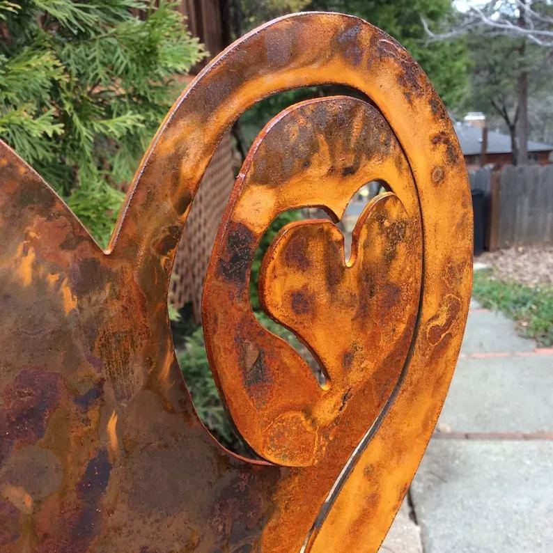 A Rusted Heart in the Garden