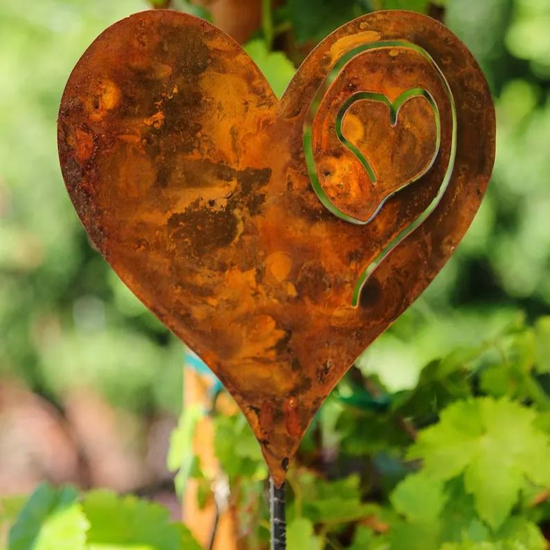 A Rusted Heart in the Garden