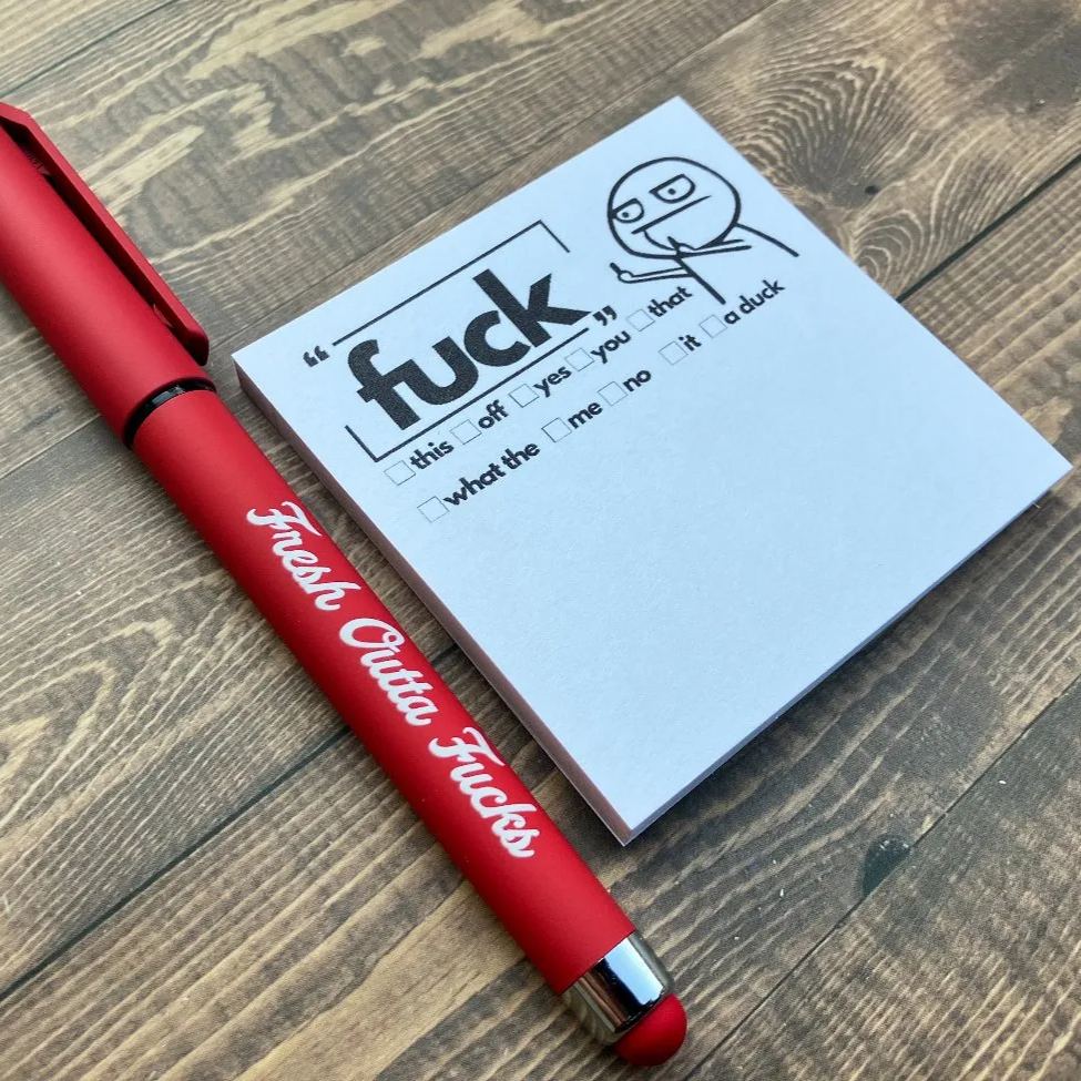 🎁💝2023 CHRISTMAS GIFT - Fresh Outta Fucks Pad and Pen