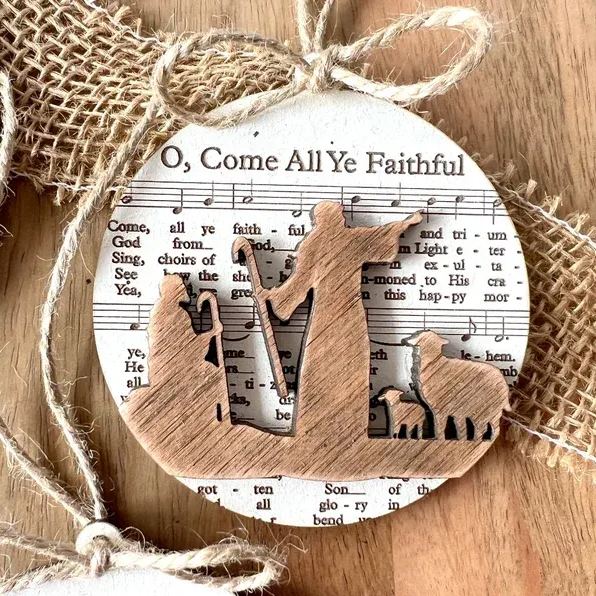 🎶Music Sheet Nativity Ornament🎄