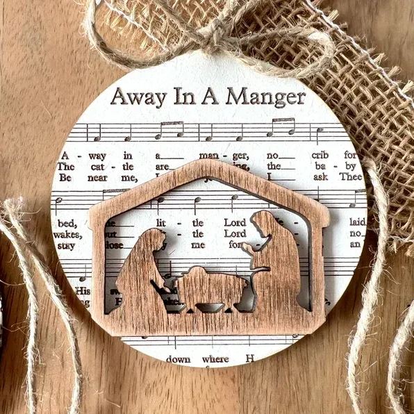 🎶Music Sheet Nativity Ornament🎄