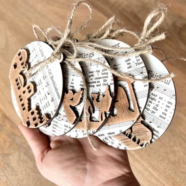 🎶Music Sheet Nativity Ornament🎄