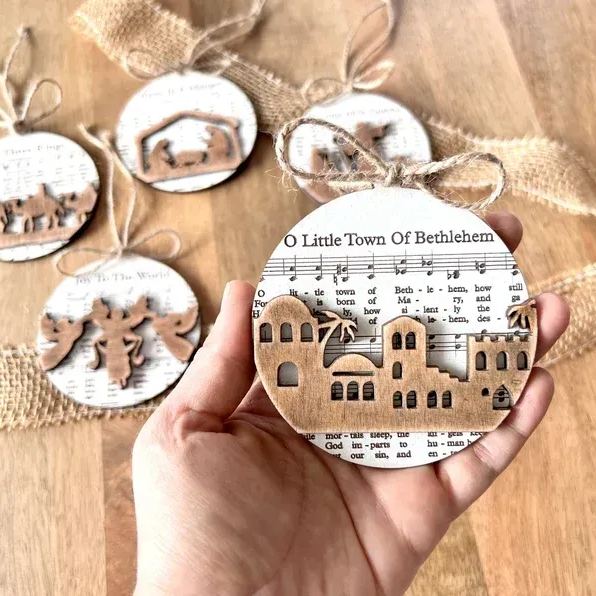 🎶Music Sheet Nativity Ornament🎄