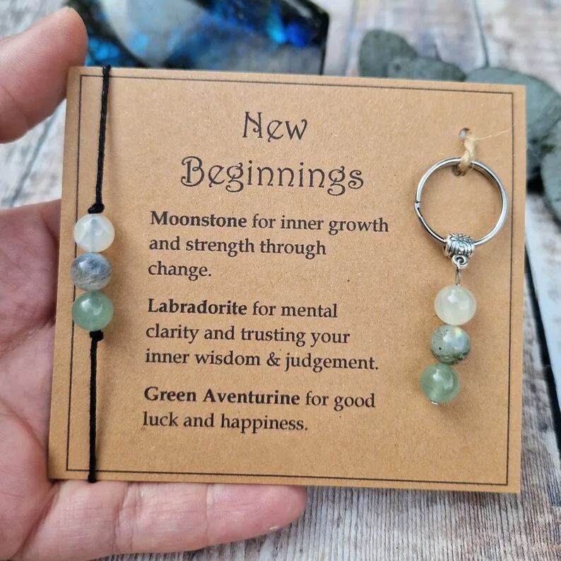 💖Emotional Support Gemstone Bracelet & Keychain