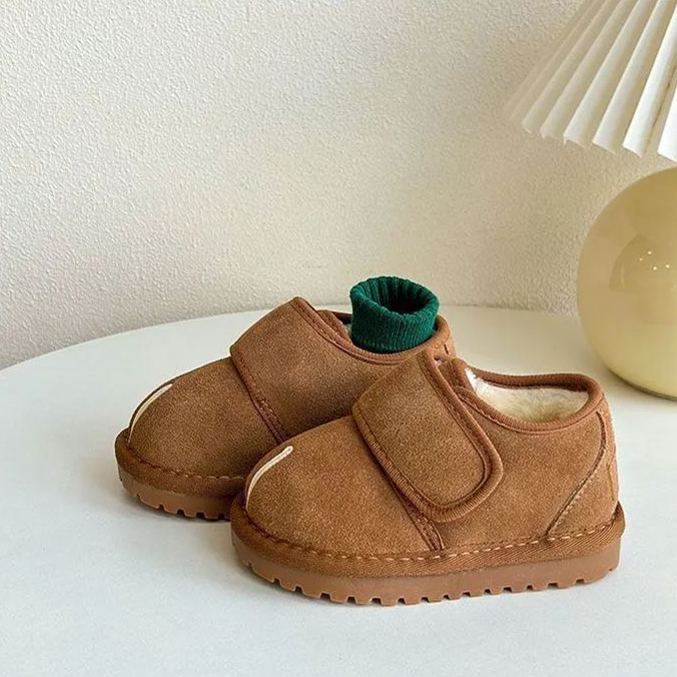 Baby Thickened fleece velcro shoes