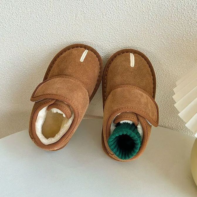 Baby Thickened fleece velcro shoes