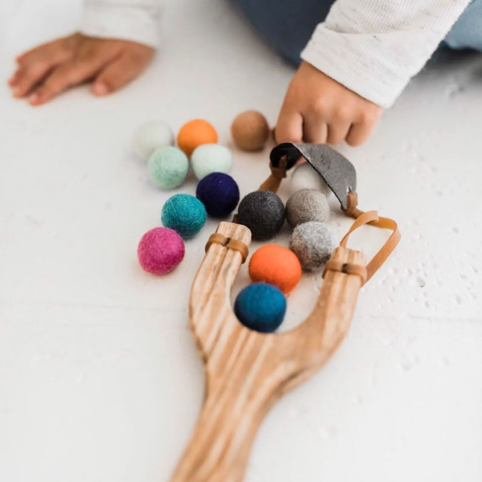 Wooden Toy With 20 Felt Ball Ammo-Valentines Day Gifts for Kids